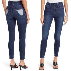 Good American good waist high rise chewed back pockets